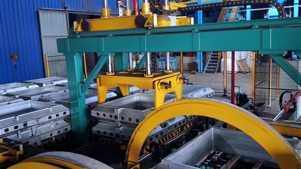Automatic mold-closing manipulator aligning the cope and drag
