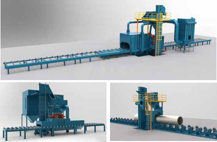 Shot blasting machine line